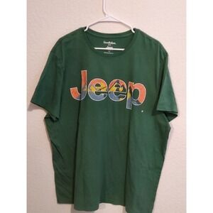 Jeep Goodfellow & Co T Shirt XXL 2XL Green Short Sleeve Cotton Logo